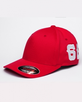 Flexfit- Cap: 666 | Rot - Weiss